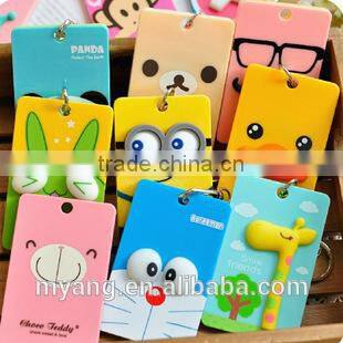 BPA Free Lovely Cartoon silicon Card / ID Holder Luggage Tag Bank / Bus / Credit Card Cover