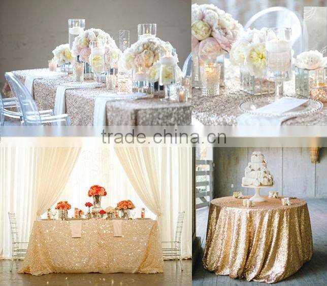 Fancy Wedding Metallic Sequin Table Cloth