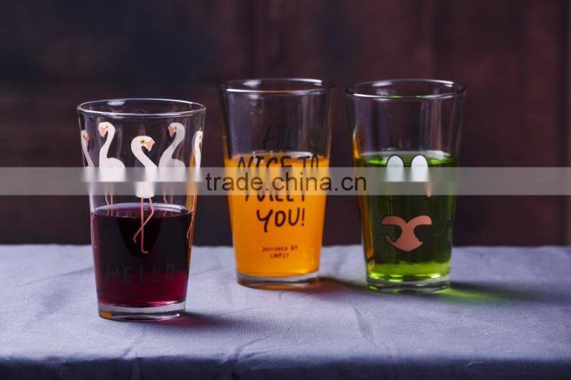 16oz clear glass tea cups glass juice cup