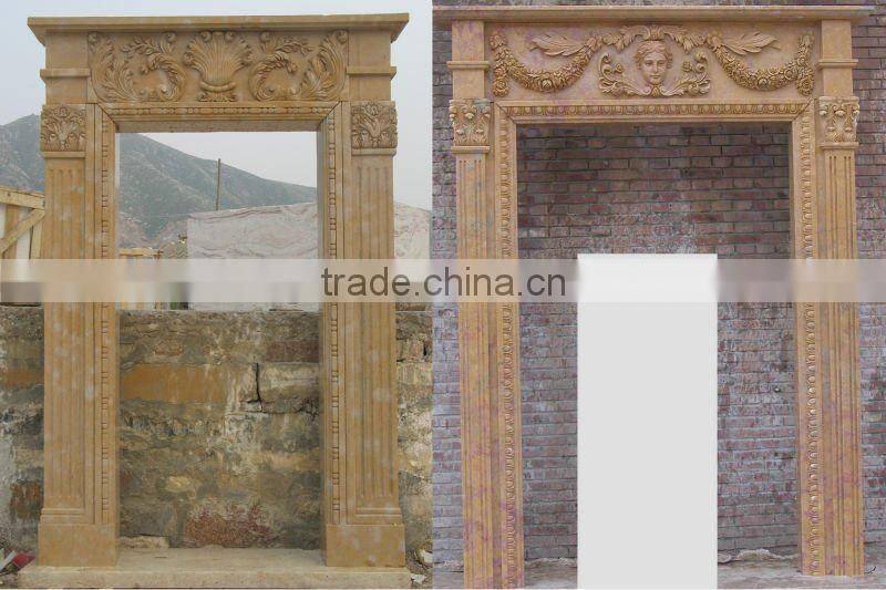 Mixed Stone Door Frame with Statues