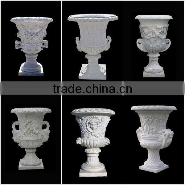 Garden Marble Carved Figure Desing Flowerpot