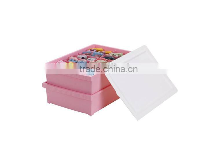 2014 New Hotselling Plastic Waterproof Storage Set Socks and Underwear Storage Box Design With One Lid