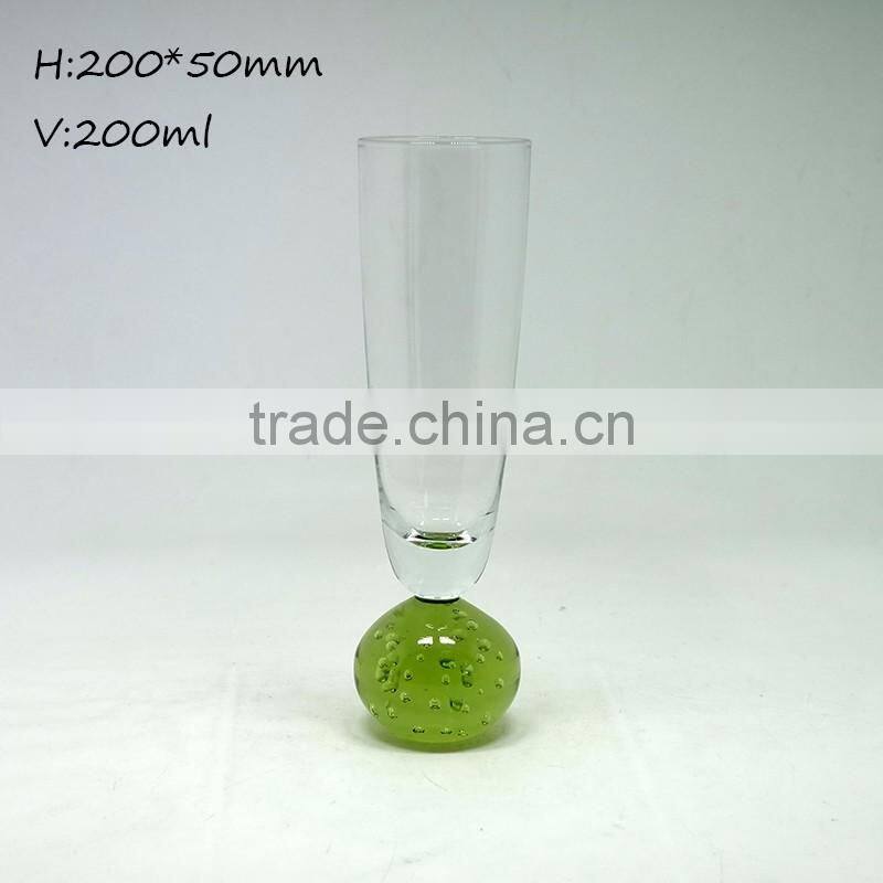 High grade clear crystal champagne flute wine glass stemware