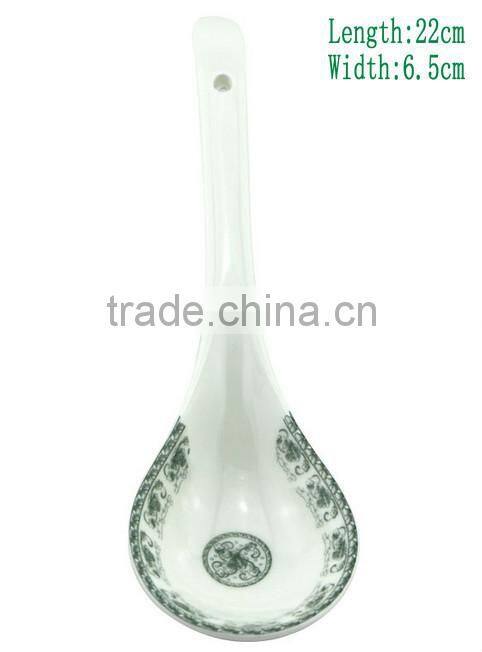 SP1535 Haonai High quality ceramic spoon, big ceramic soup spoon