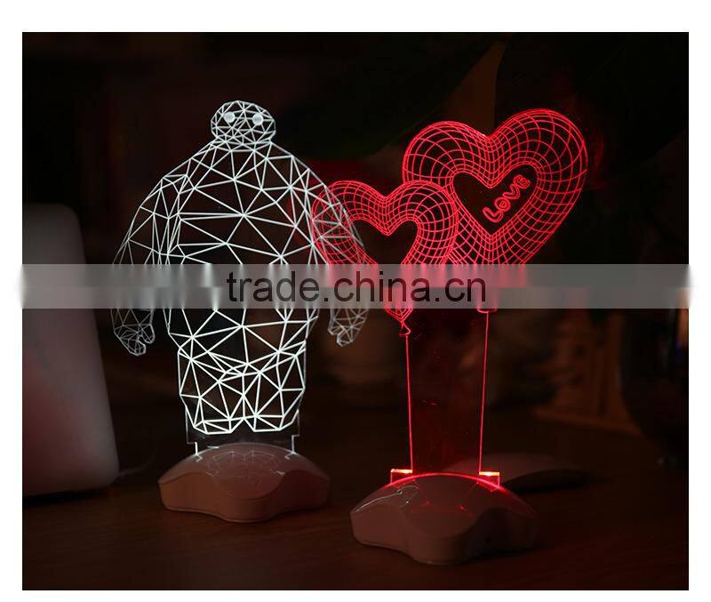 N210 new design Love the heart of the 3 d crystal of valentine's day gift
