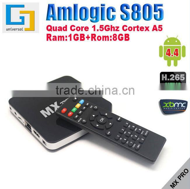 Factory Price Amlogic S805 MX Pro Android 4.4.2 Smart TV Box with BT 4.0