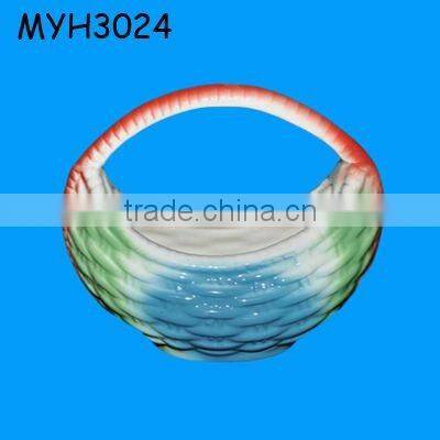 ceramic porcelain flower basket for wedding decoration
