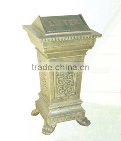 outdoor unique cast iron trash can
