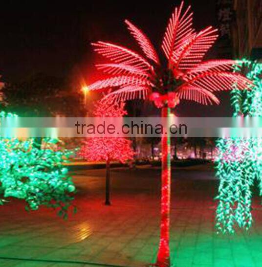 Home garden decorative 750cm Height outdoor artificial green flashing LED solar lighted up coconut palm trees EDS06 1402