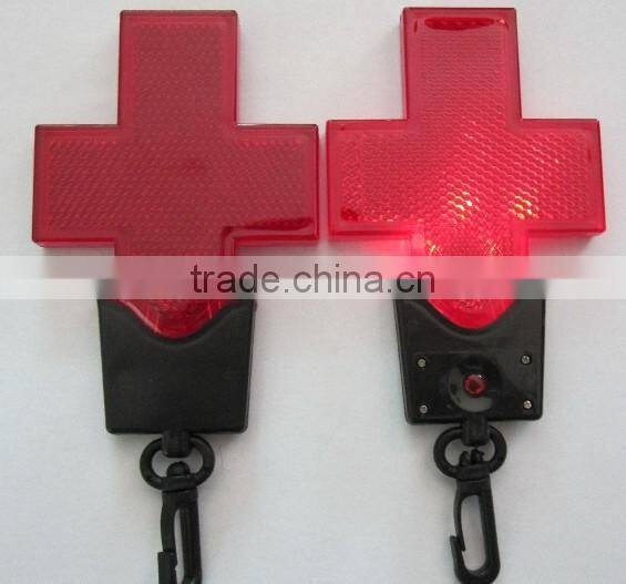 Halloween gift decorative keychain plastic cross shaped Led flashlight