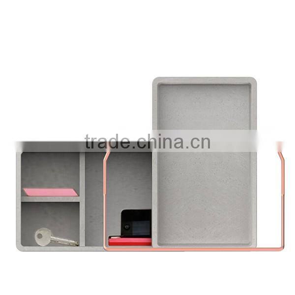 Cement desk accessories Letter tray , pencil cup and catchall for office supplies