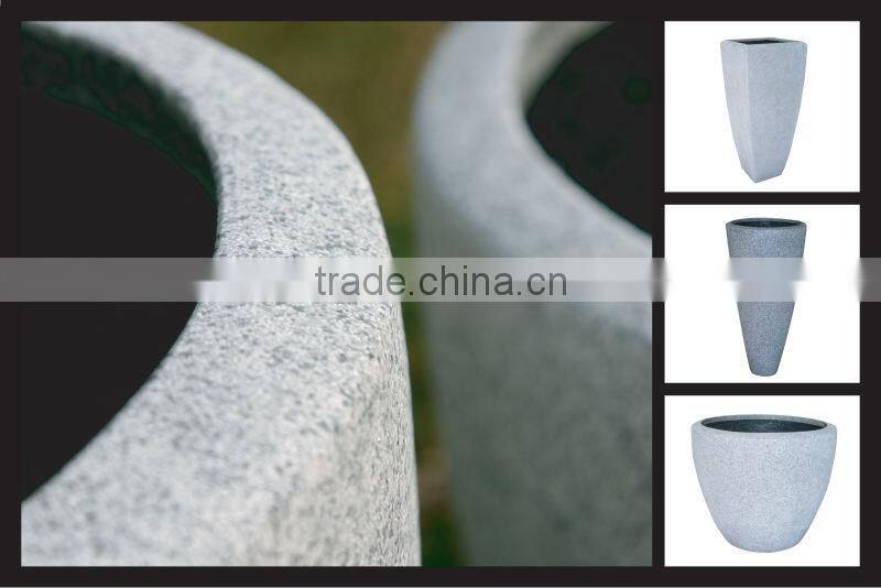 S3640 Outdoor Natural Stone Look Fiber Glass Flower Pot