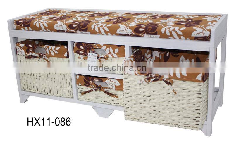 Comoda Banco Asiento para Vestibulo Pasillo Bano Dormitorio Blanco Nuevo