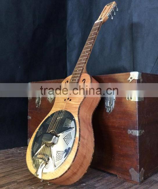 Resophonic guitar, single cone resonator guitar, handmade resonator guitar