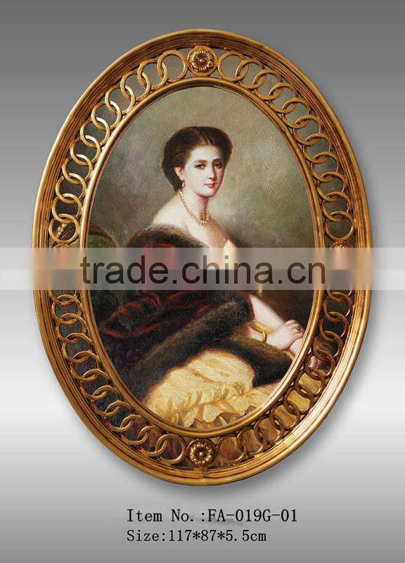 Antique framed oil painting,women portrait oil painting