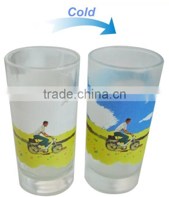 manufacturer promotional gifts cold sensitive color changing glass cup