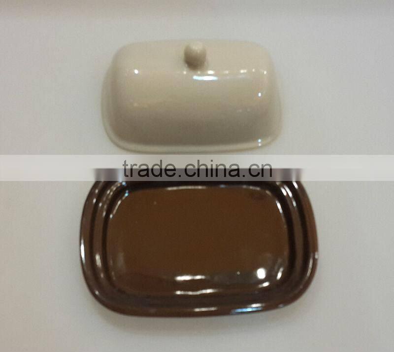 Factory direct wholesale ceramic dip snack butter dish