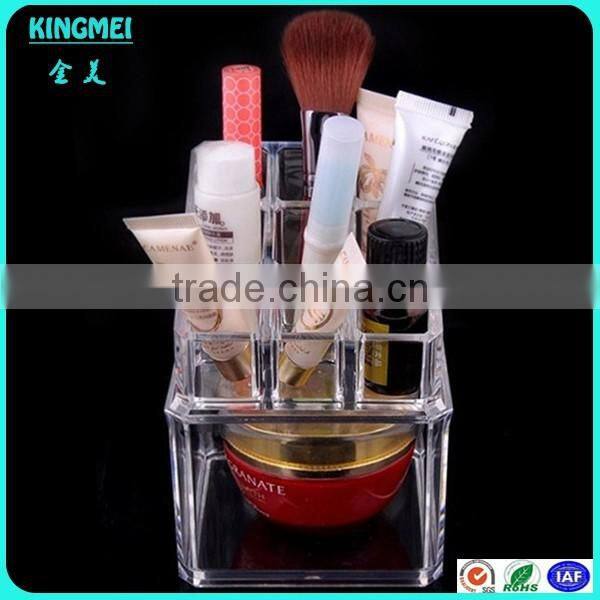 Two tiers acrylic cosmetic display with drawers to holder cosmetic brush,nail