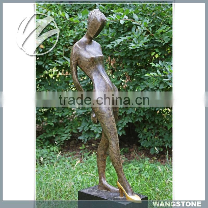 Life size abstract brass garden figurines