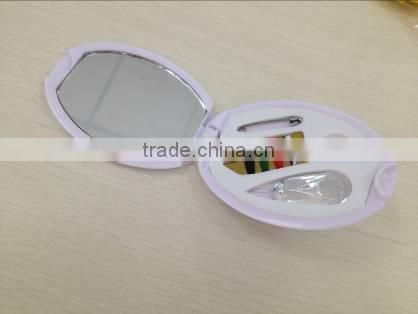 2015 New Design Plastic Needlework tool set Essential Sewing Tools Box Set With Mirror
