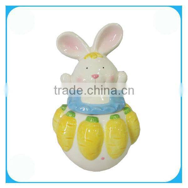 Cute Ceramic Dish And Mug In Easter Rabbit And Radish Design