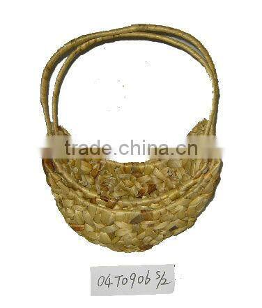 water hyacinth flower basket with handle