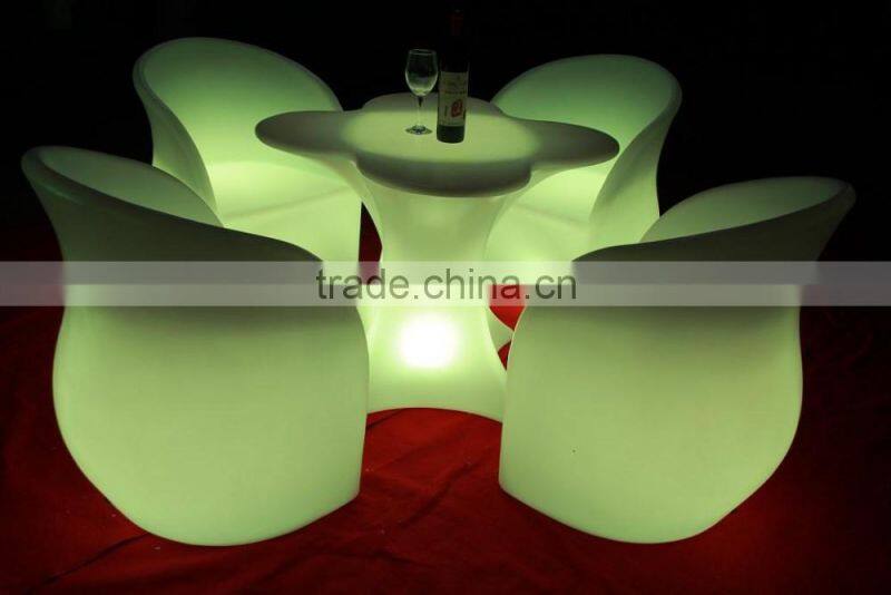 romantic wedding illuminated and event led bar chairs, led table, led furniture