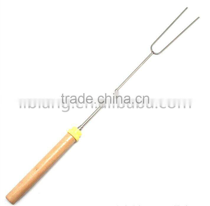Adjustable bbq fork/Telescopic bbq fork with wooden handle