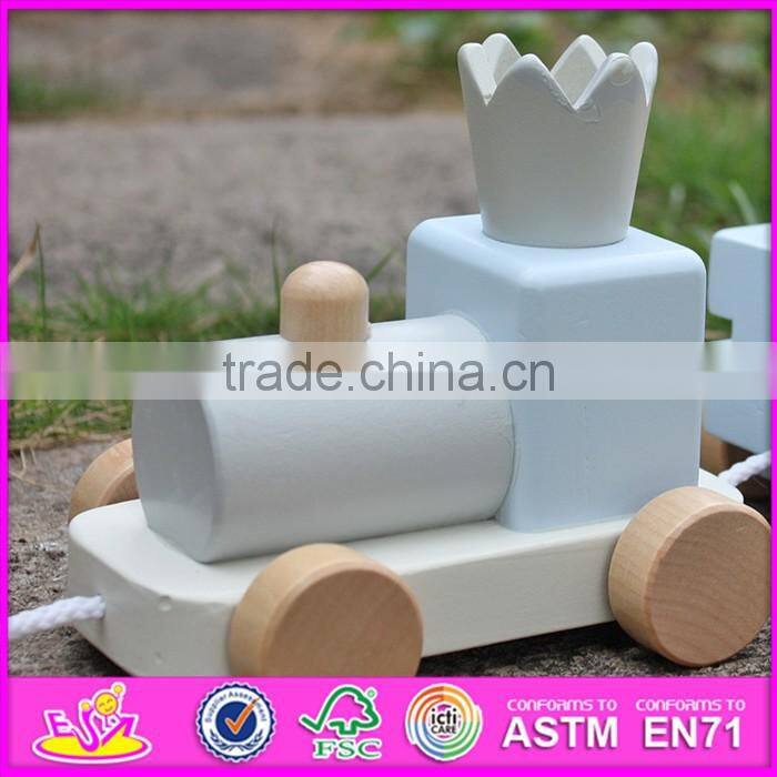 2016 new products wooden train push and pull toys for toddlers W05C075