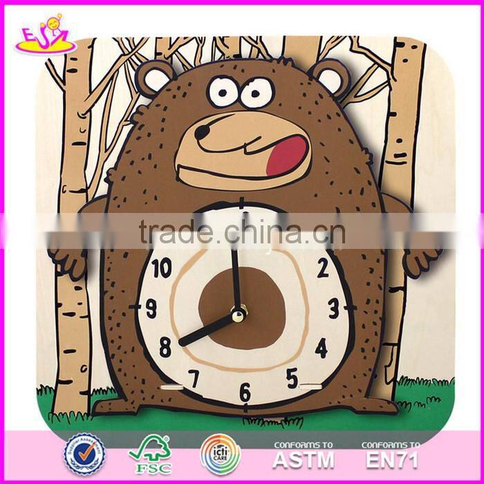2017 New design toddlers educational toy wooden puzzle clock W14K008