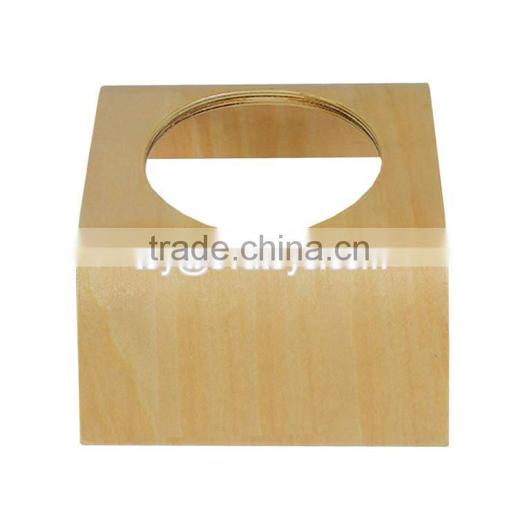 High quality safety double pet feeder wooden dog water bowl and food bowl W06F047