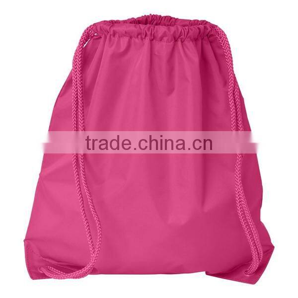 2016 Wholesale Promotion Basic Sport Drawstring Bag With Outer Mesh Pocket