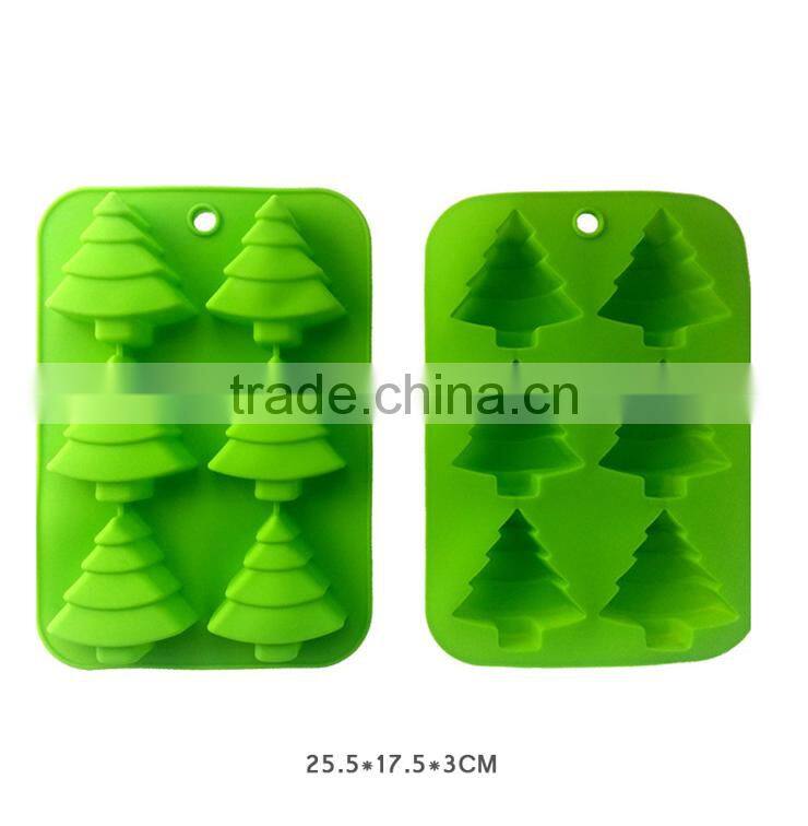 11032 Fashion colored christmas tree leaf-shape silicone cake mould