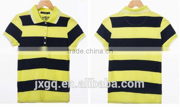 2014 new design hot sale cheap uniform with striped dry fit polo shirts wholesale