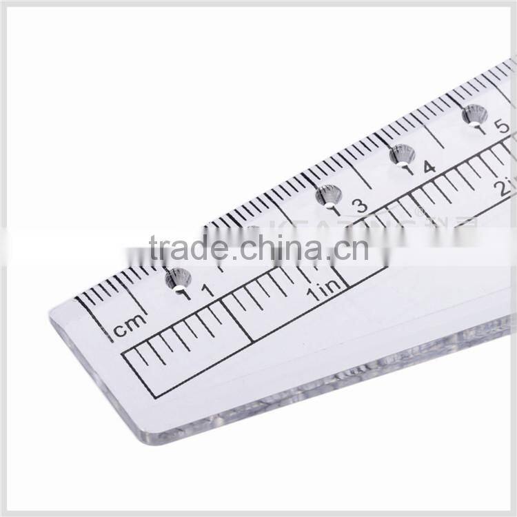 Kearing Transparent Plastic Parallel Rolling Ruler measuring tool Engineer Scale Ruler 30 cm & 12'' with protractor Math#MPR30