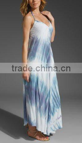 12DR036 2012 Summer New Design Casual 100%Ralon Sexi Printed Maxi Dresses