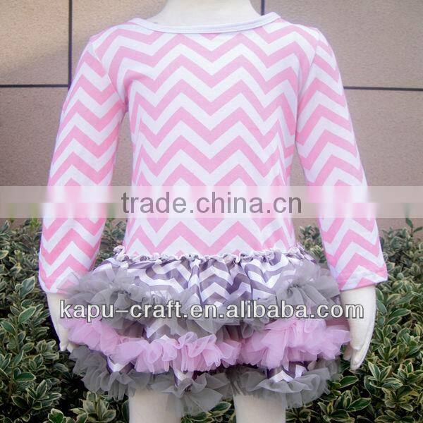 New fashion cotton kids clothing wholesale chevron dresses