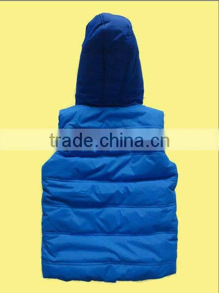 Boy basic padding vest with hood