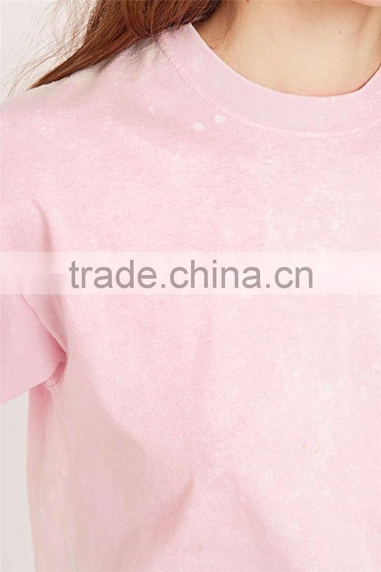 Mini t shirts in pink girls high neck new model t shirts ladies girl