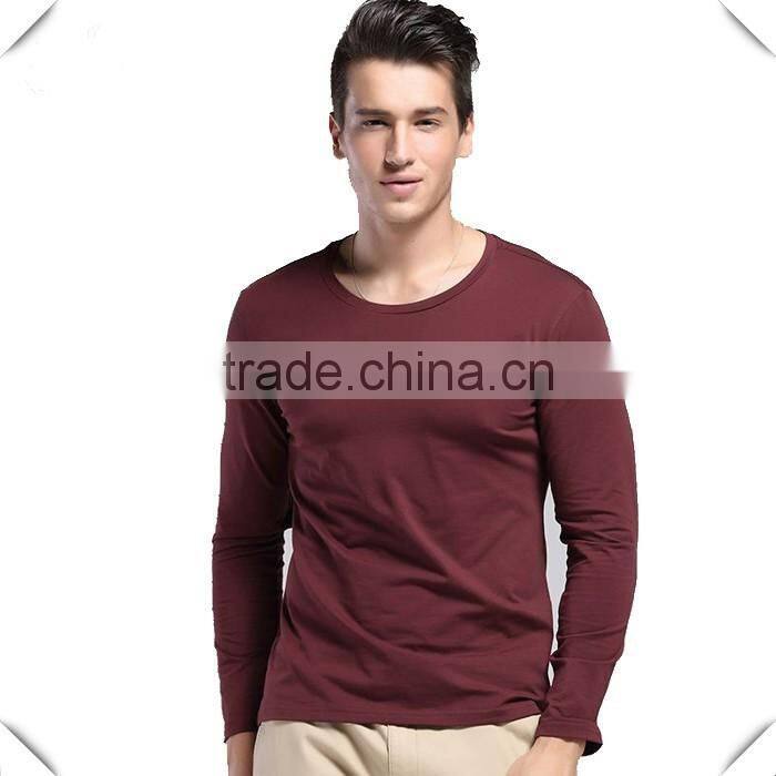 Plain Cotton Polyester Mens Long Sleeve T Shirt Wholesale Loose Fit Casual T Shirt Blank Plus Size T-Shirt