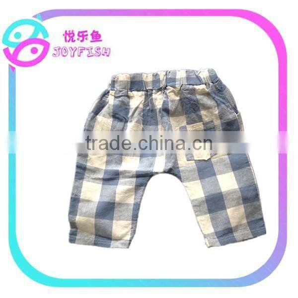 Children's linen big check Shorts