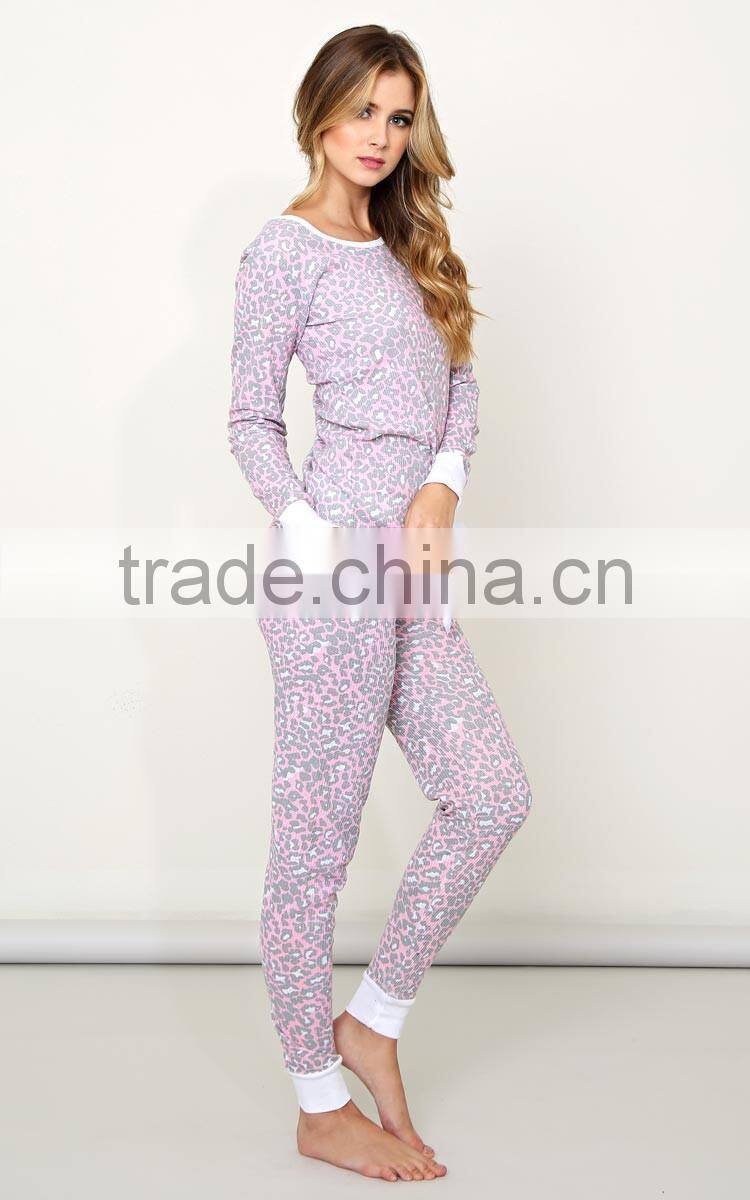 sleep over leopard adult pajama whole in set