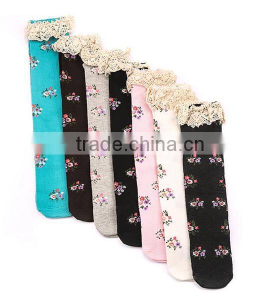 Custom Lovely Cartoon Eco Friendly Polyester Cute Sex Young Girl Tube Socks