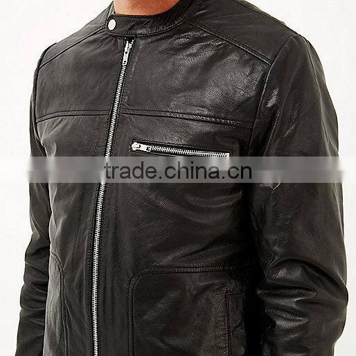 China Suppliers Men's PU Leather Jackets Wholesale Apparel Men's Clothing
