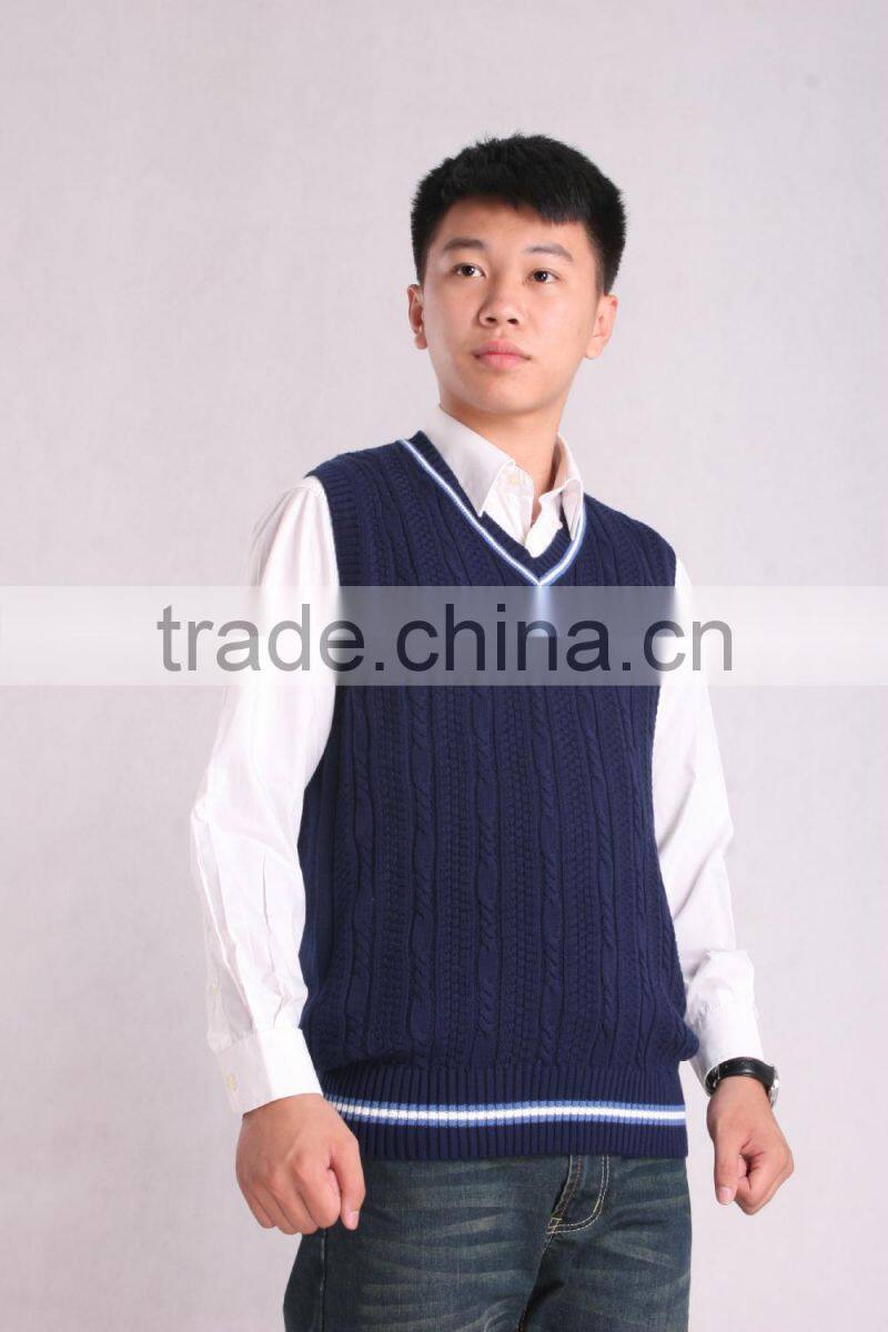 Knitting Sleeveless Name Brand Sweaters Vest For Men