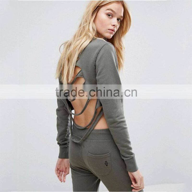 2017 summer new Korean women's umbrella short paragraph primer shirt shirt back hollow Slim long sleeve T-shirt