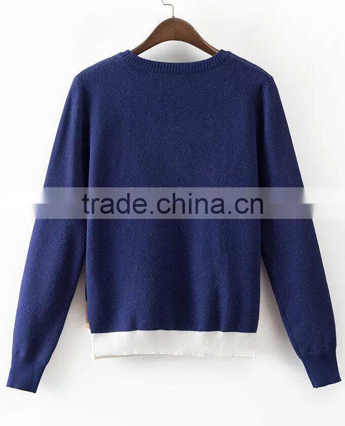 EY0877S Women pullover sweater Knitted sweater women floral Print sweater