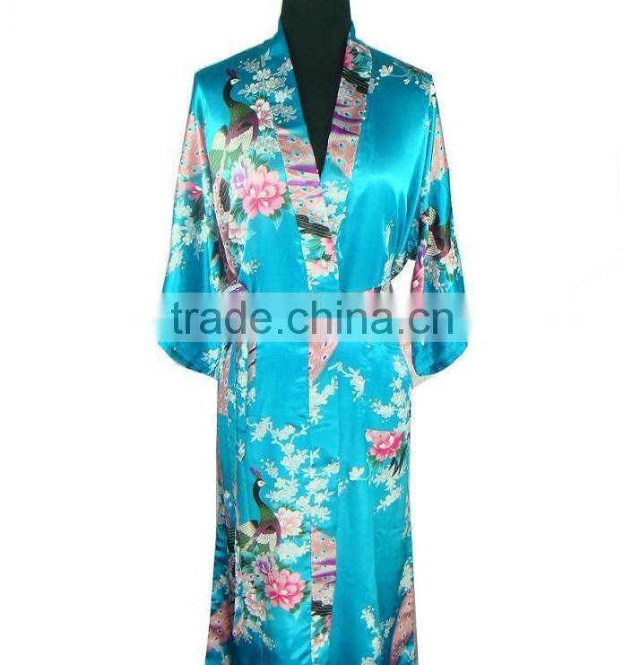 Silk kimono dress Women Robe Gown Bathrobe Sleepwear SW008