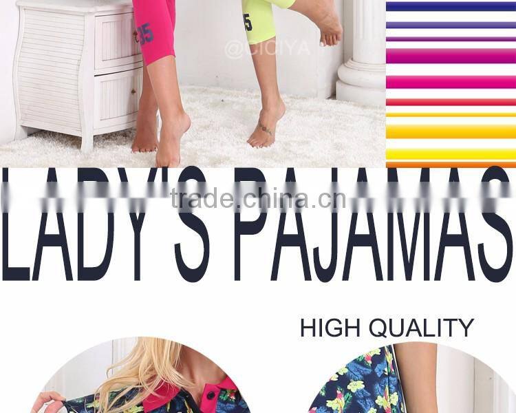 WOMEN SUMMER FASHION PAJAMAS S/S POLO TOP + LEGGING PYJAMAS WHOLESALE
