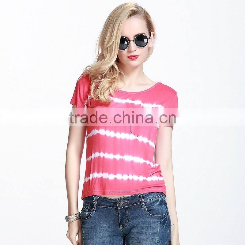 Ladies pink tie-dyed tee shirts in bulk